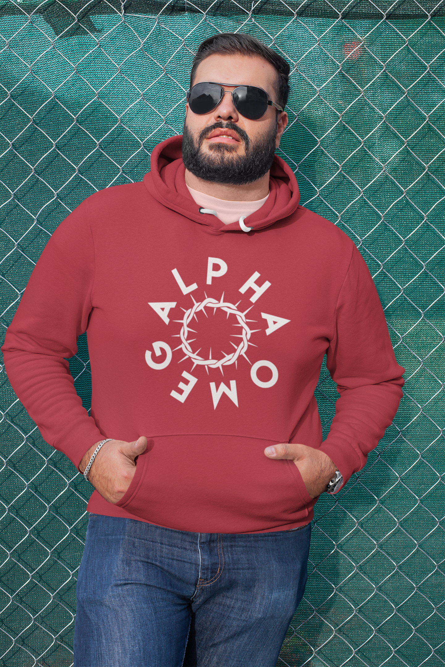 Alpha Omega-Crown-of-Thorns-Big-N-Tall-Hoodie - Broken Chains Apparel
