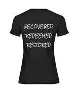 Load image into Gallery viewer, R3 Women&#39;s Tee (Recovered, Redeemed, Restored) - Broken Chains Apparel
