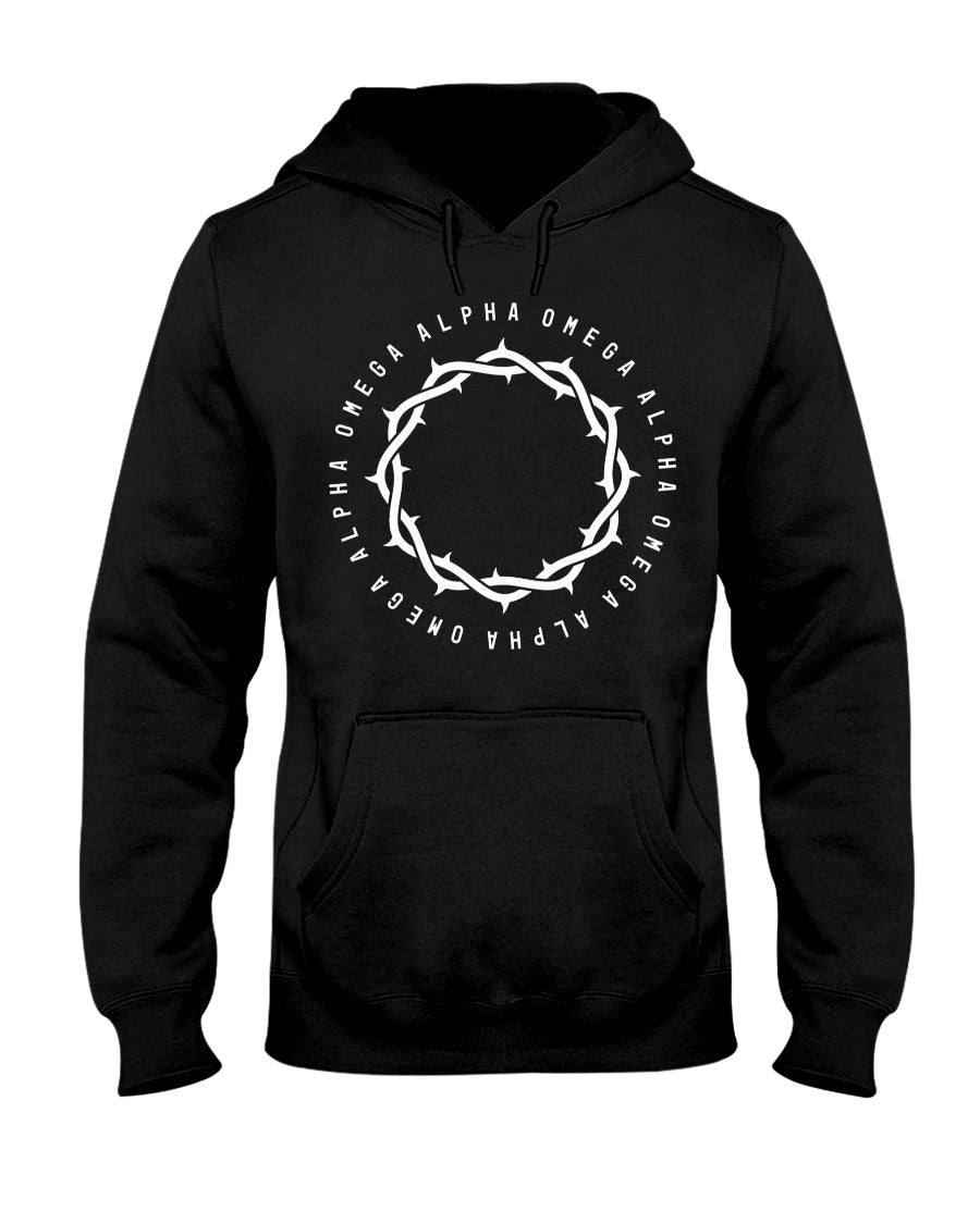 Alpha Omega - Large Crown - Big-N-Tall-Hoodie - Broken Chains Apparel