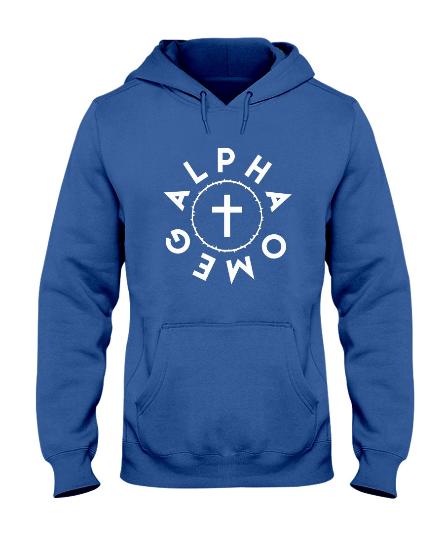 Alpha Omega-Crown and Cross - Big-N-Tall-Hoodie - Broken Chains Apparel