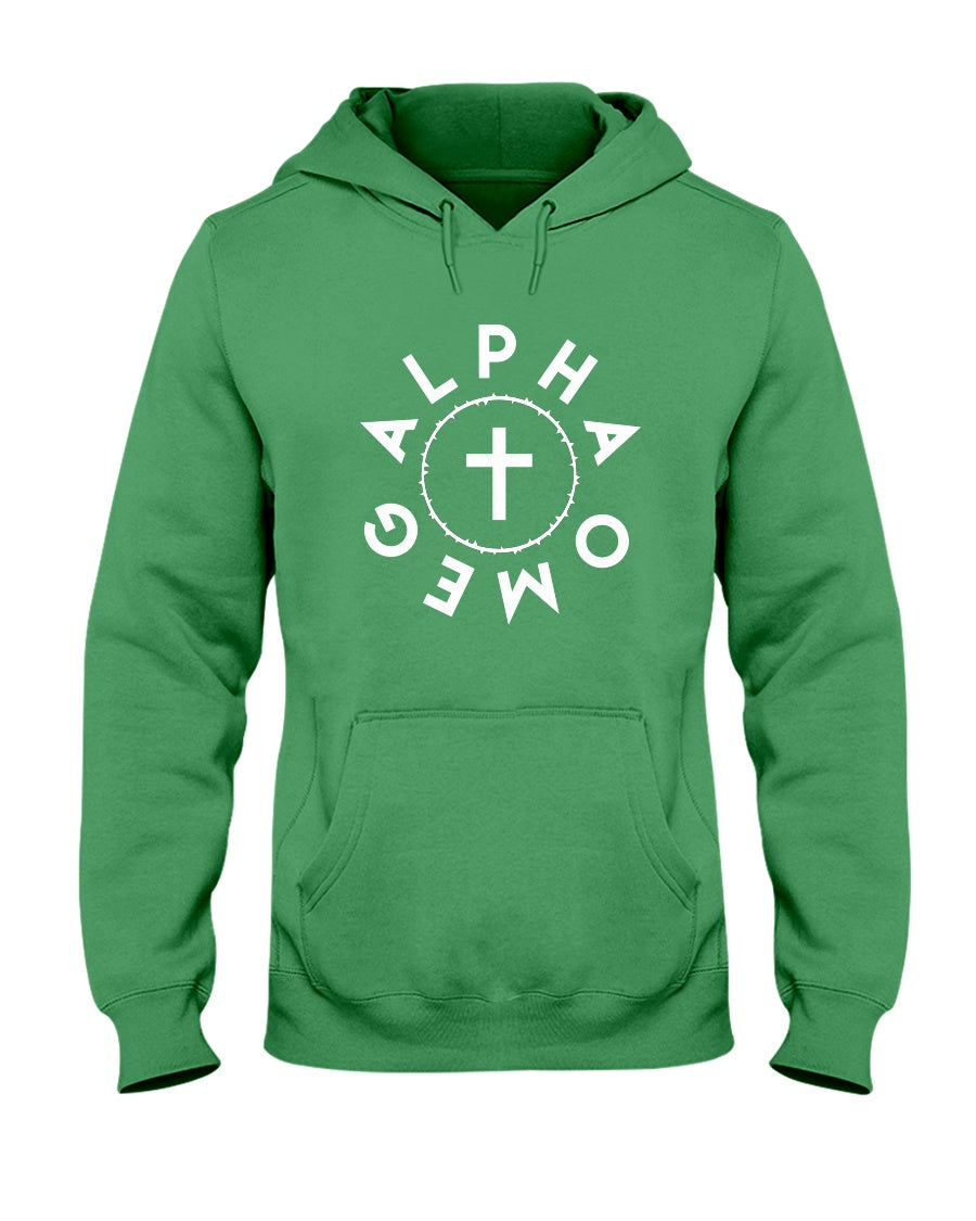 Alpha Omega-Crown and Cross - Big-N-Tall-Hoodie - Broken Chains Apparel