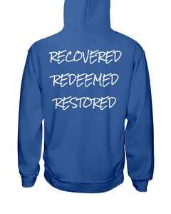 R3 Big-N-Tall-Hoodie (Recovered, Redeemed, Restored) - Broken Chains Apparel