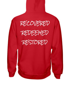 R3 Big-N-Tall-Hoodie (Recovered, Redeemed, Restored) - Broken Chains Apparel