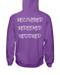 R3 Big-N-Tall-Hoodie (Recovered, Redeemed, Restored) - Broken Chains Apparel